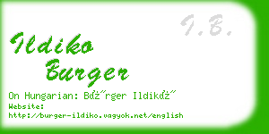 ildiko burger business card